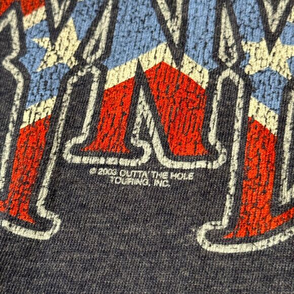 VTG Y2K Lynyrd Skynyrd Short Sleeve Ringer Graphic T Shirt Medium Winterland - Picture 3 of 9